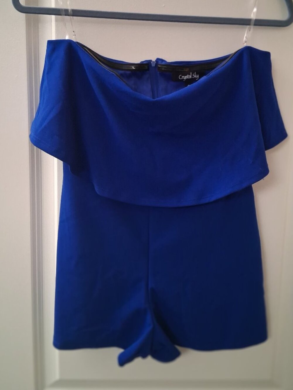 Crystal Sky Women's Royal Blue Strapless Romper SZ Small